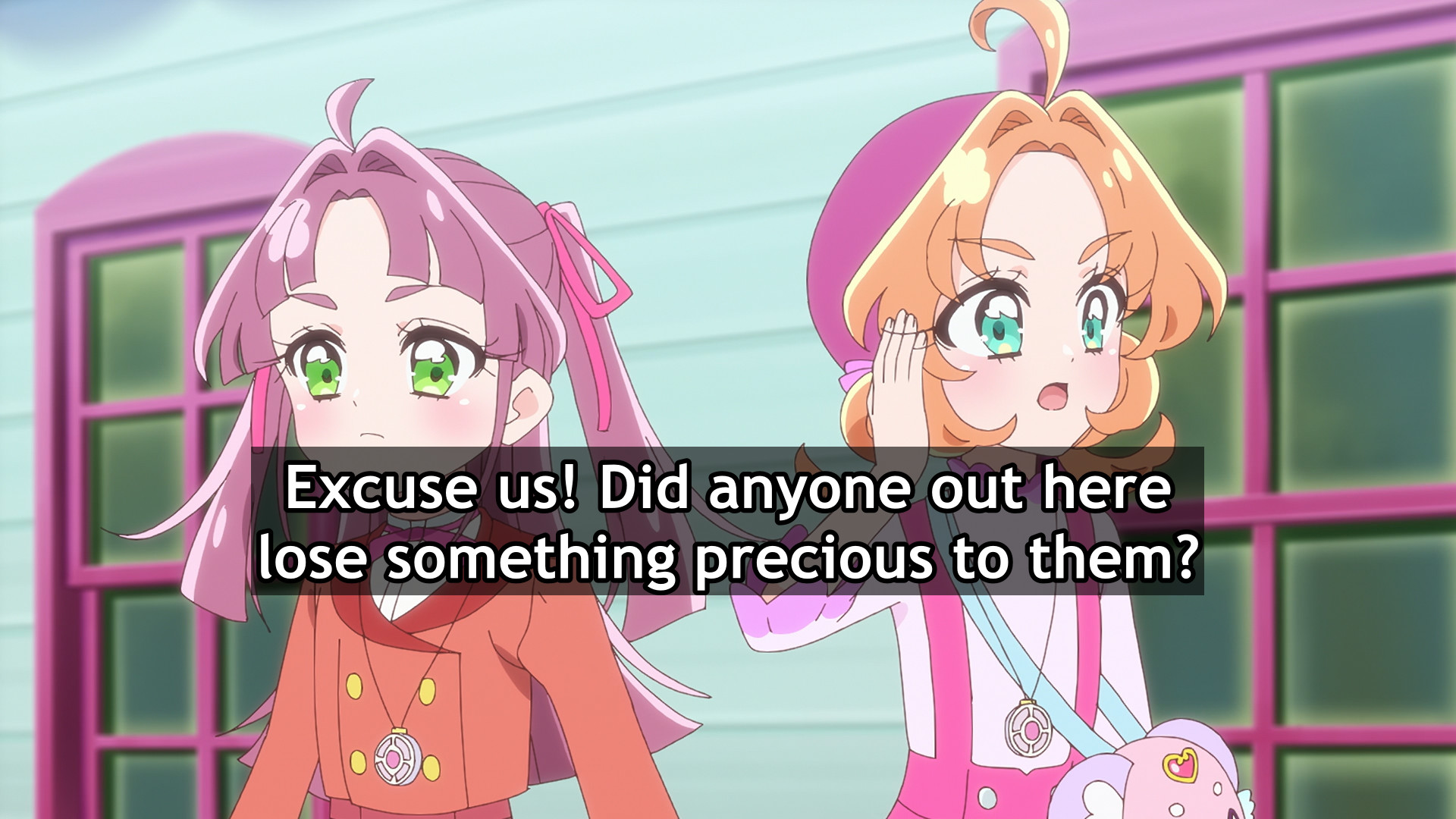 Anime screenshot with modified subs
